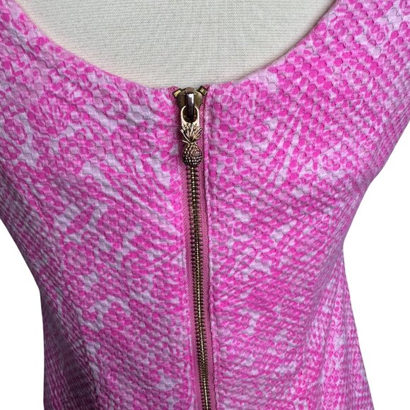 Lilly‎ Pulitzer for Target Pink Lace Textured Trim Dress Sz 2 Cotton Blend - Picture 6 of 11